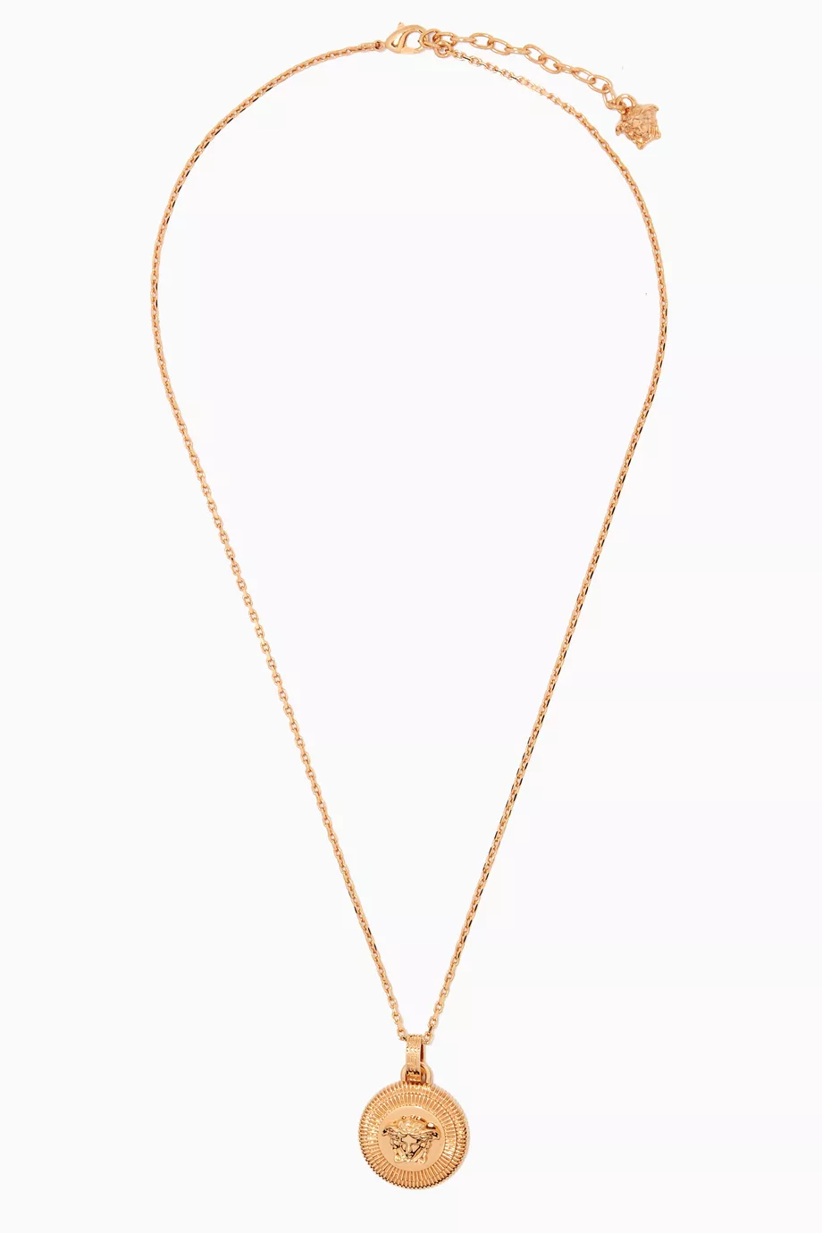 Buy Versace Gold Medusa Coin Pendant Necklace in Brass For Women Online Ounass Bahrain