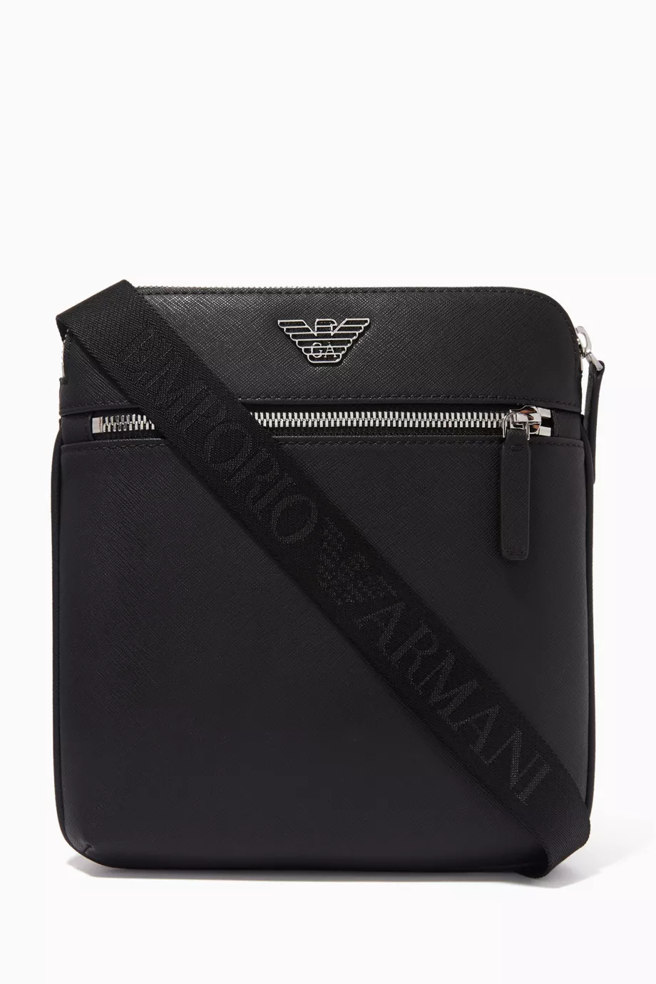 Buy Emporio Armani Black Crossbody Bag in Faux Leather For Men Online Ounass Bahrain