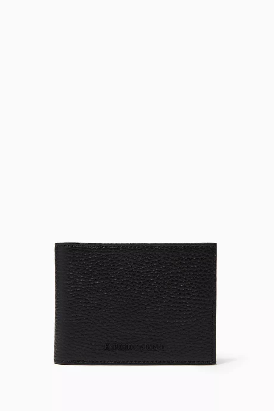 Buy Emporio Armani Black Wallet Card Holder Gift Set in Tumbled Leather For Men Online Ounass Bahrain
