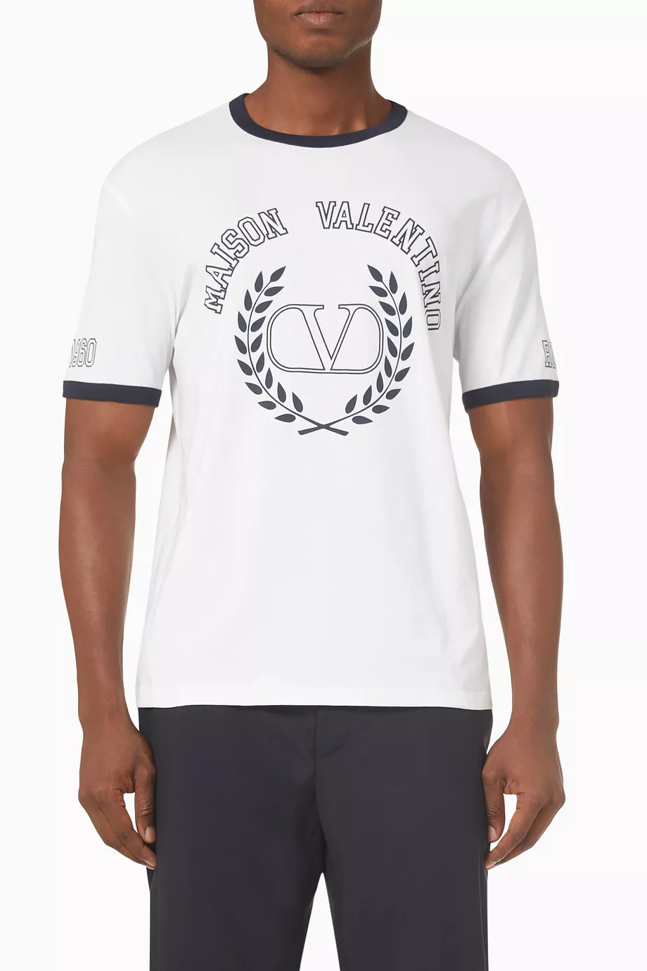 Buy Valentino Garavani White Maison Valentino Embroidered T shirt in Cotton For Men Online Ounass Bahrain
