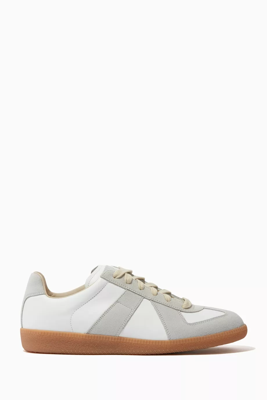 Buy Maison Margiela White MM Icons Replica Low top Sneakers in Calfskin Suede For Women Online Ounass Bahrain