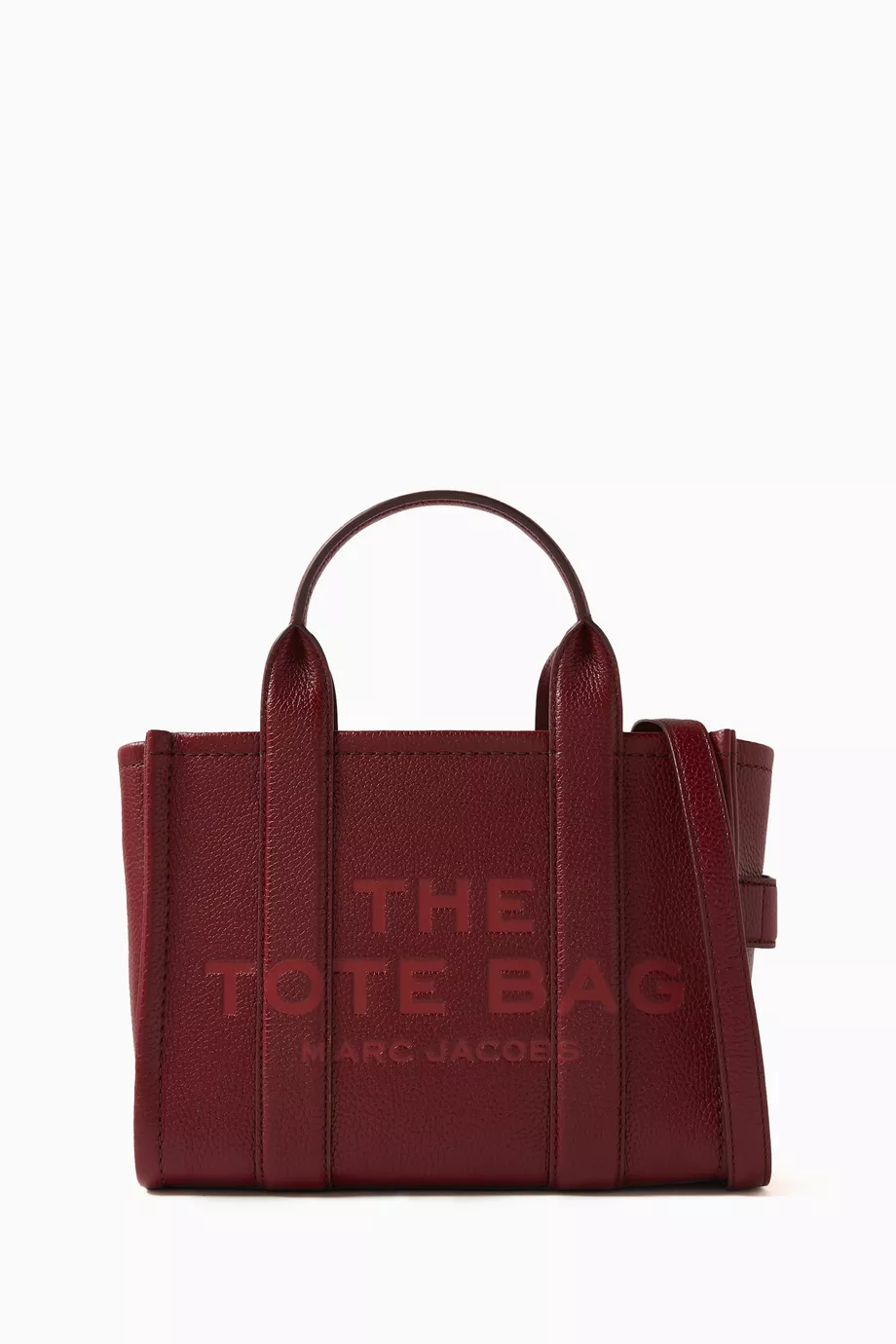 Buy Marc Jacobs Burgundy The Small Tote Bag in Leather For Women Online Ounass Bahrain