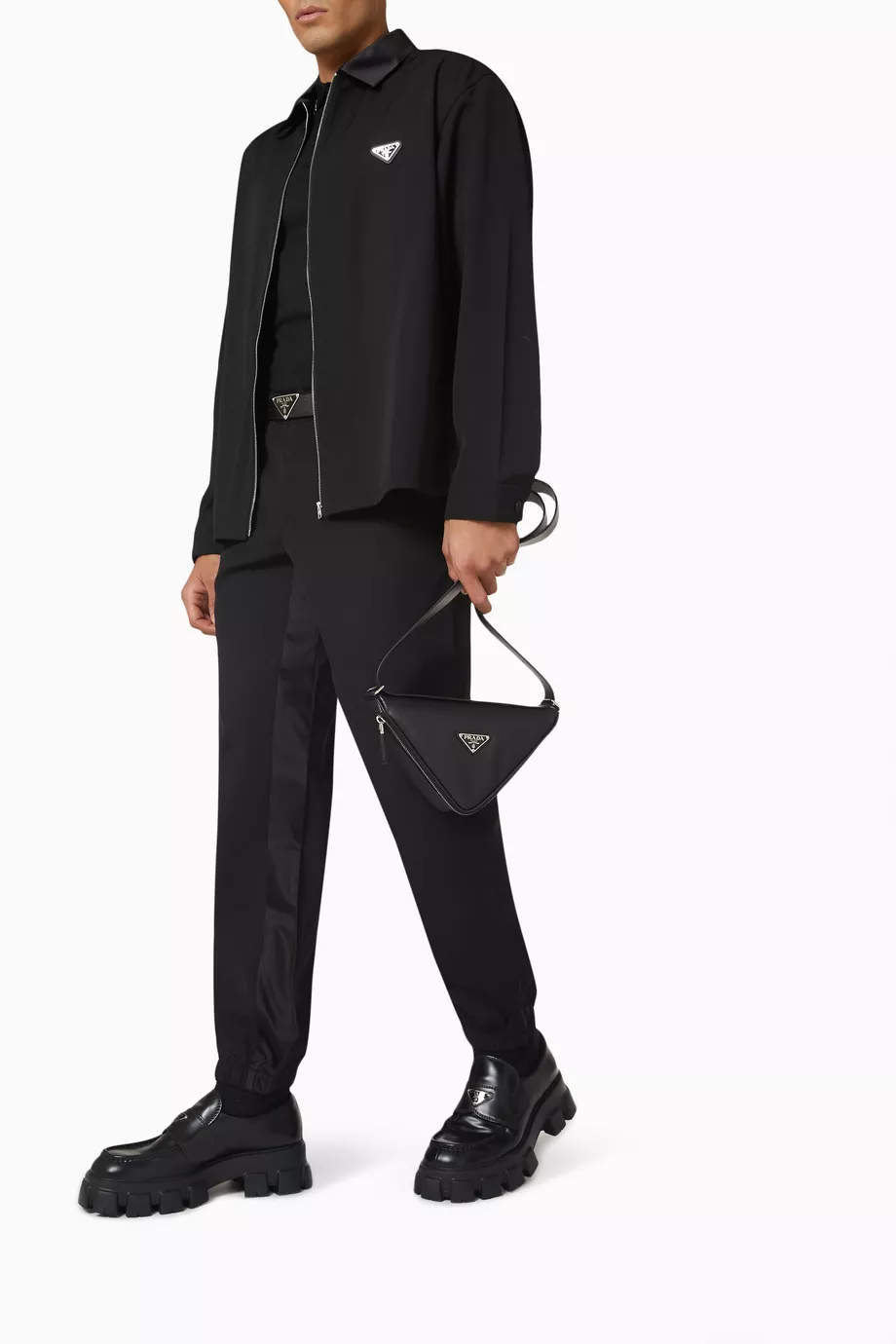 Buy Prada Black Trousers in Virgin Wool For Men Online | Ounass