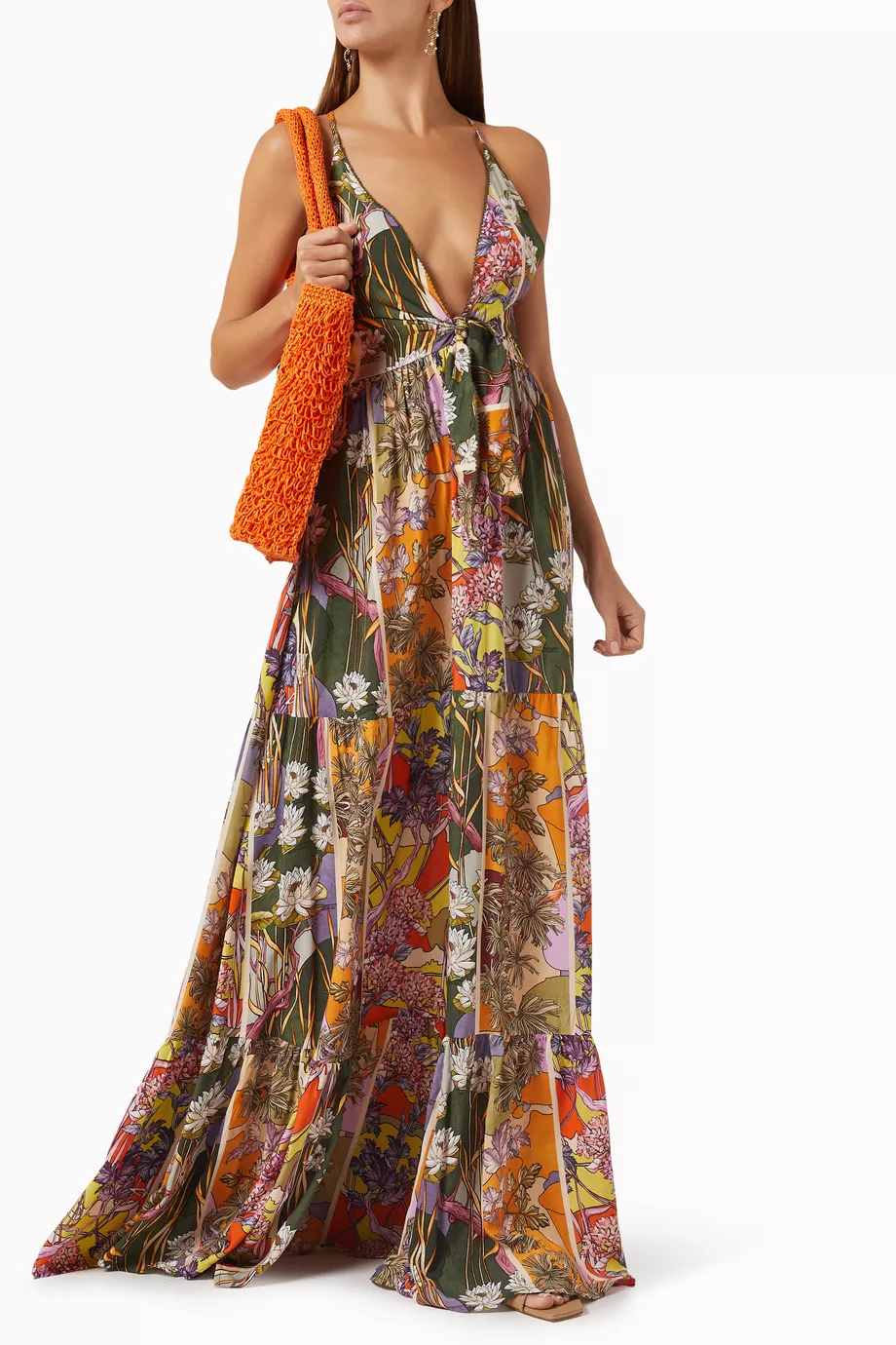 chinese dress ladies AGUA BENDITA Women's Fairy Vita Maxi Dress, Multicolor, Small : Amazon.ca:  Clothing, Shoes & Accessories main image 1