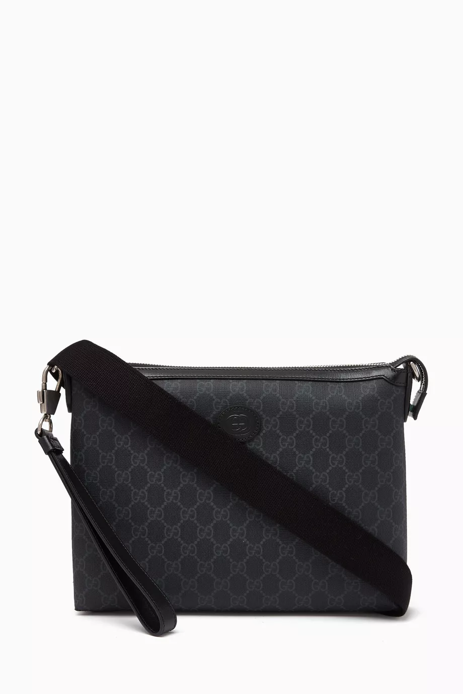 Buy Gucci Black GG Supreme print Messenger Bag in Canvas Leather For Men Online Ounass Bahrain