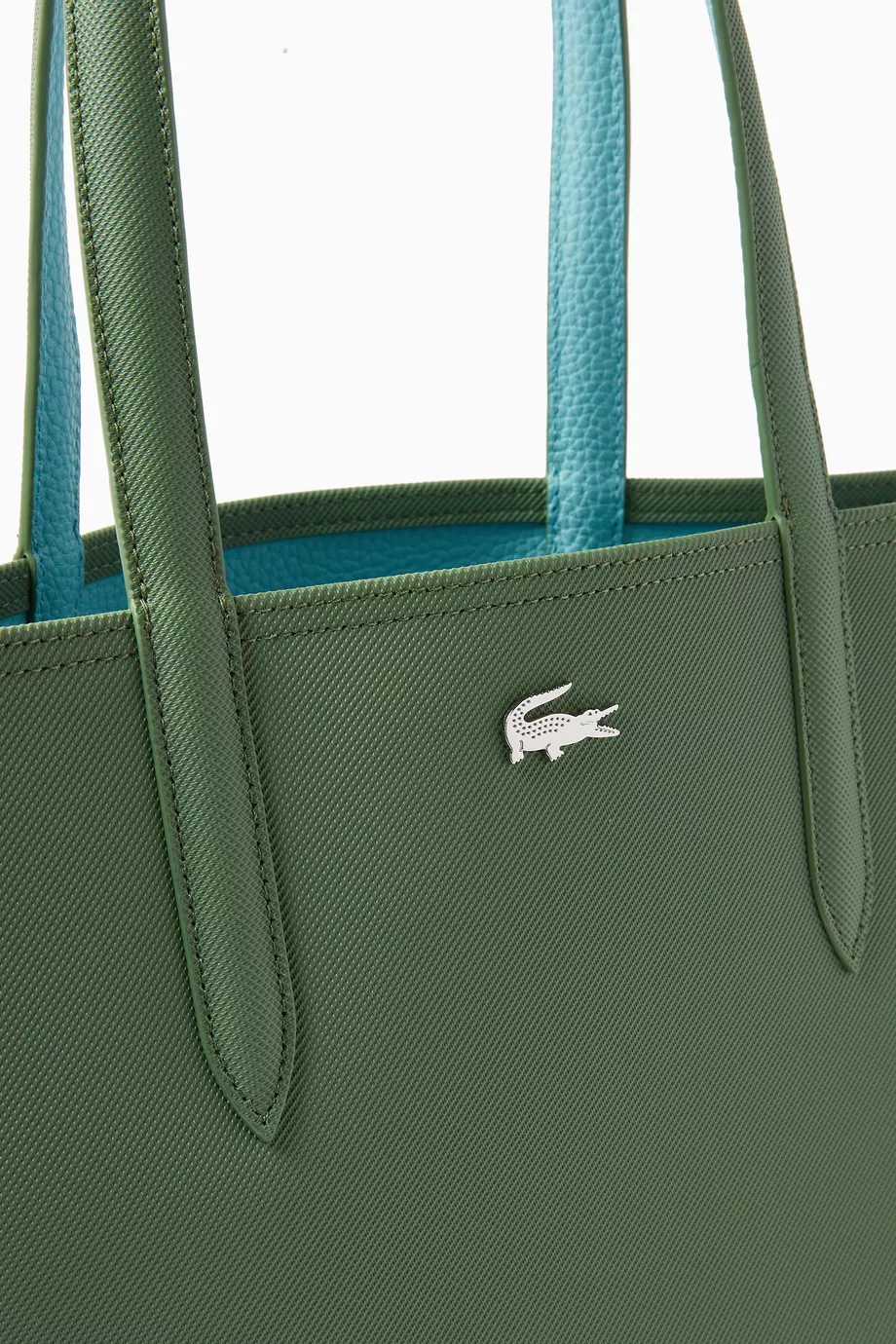 Buy Lacoste Green Anna Reversible Tote Bag in Coated Canvas For Women Online Ounass Bahrain