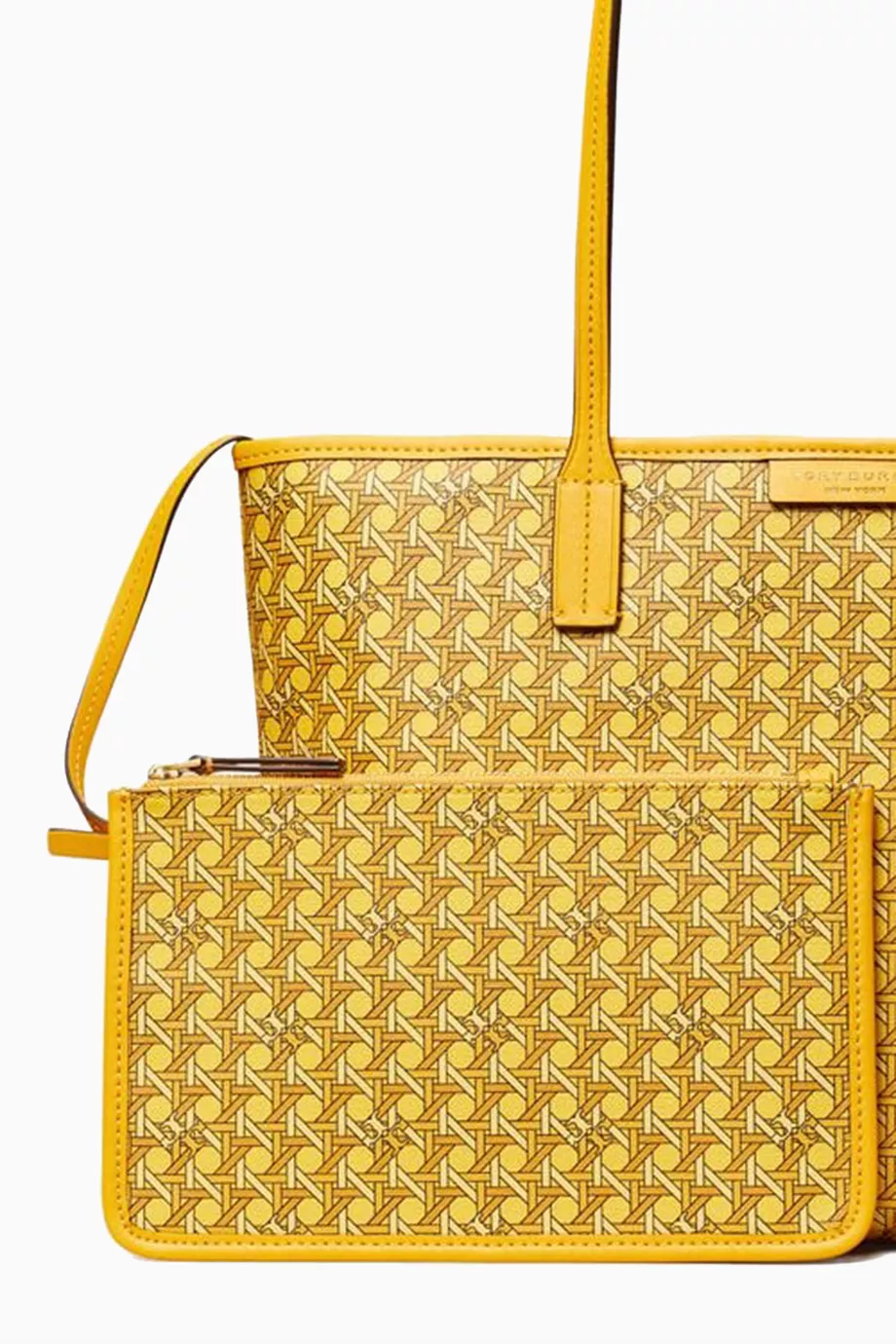 Tory burch gemini link tote yellow cheap