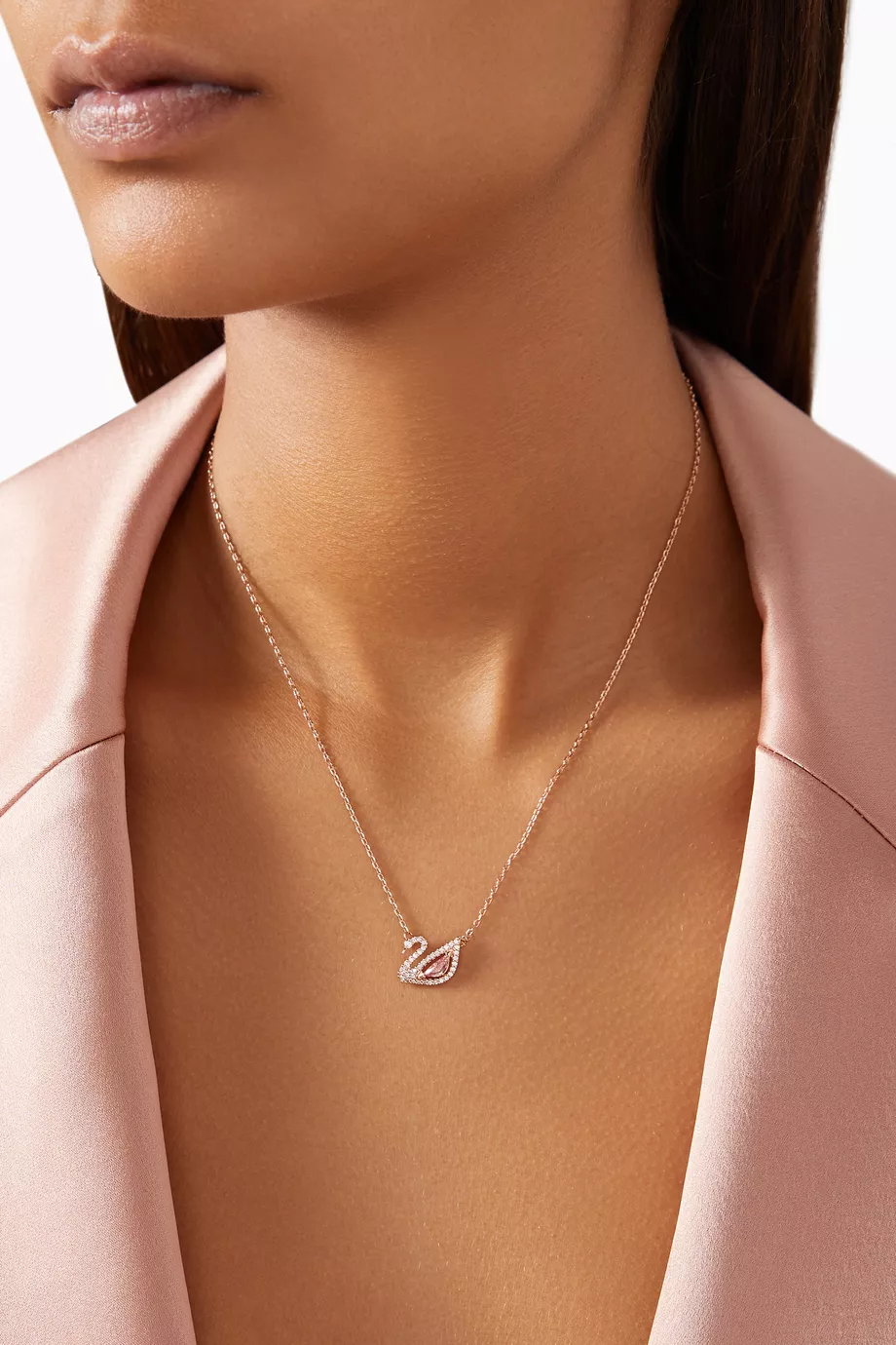 Swarovski rose gold swan necklace new arrivals