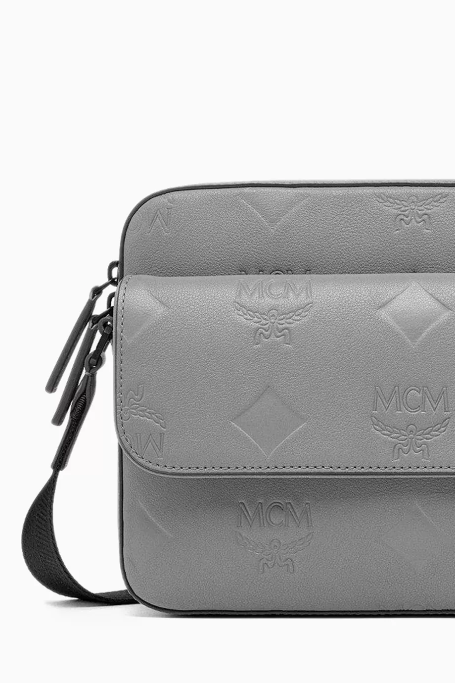 Buy MCM Grey Medium Aren Messenger Bag in Leather For UNISEX Online Ounass Bahrain
