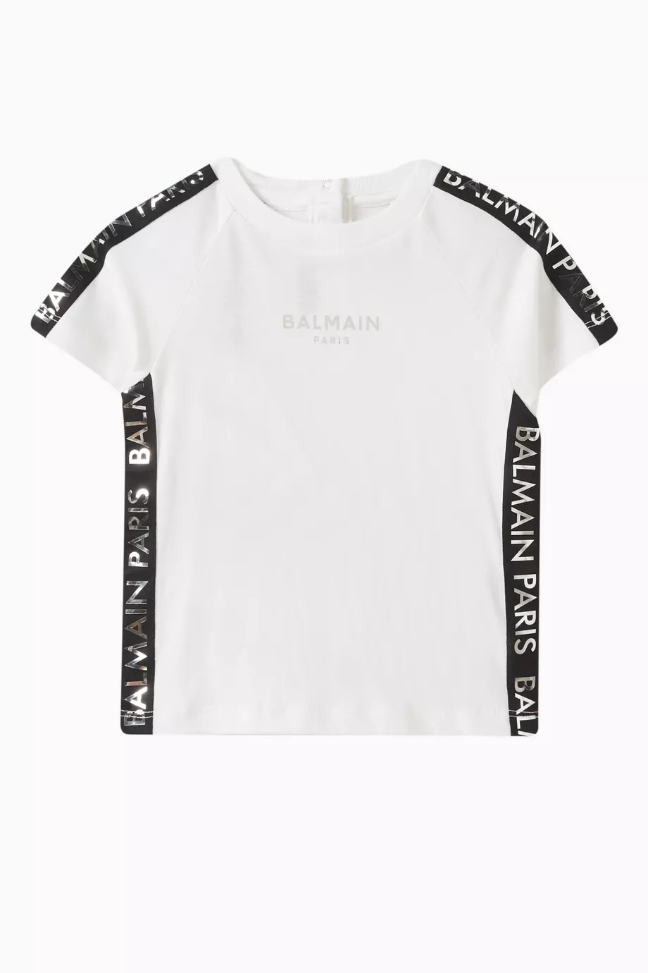 Buy Balmain White Logo T Shirt in Cotton For Baby Boys Online Ounass Bahrain