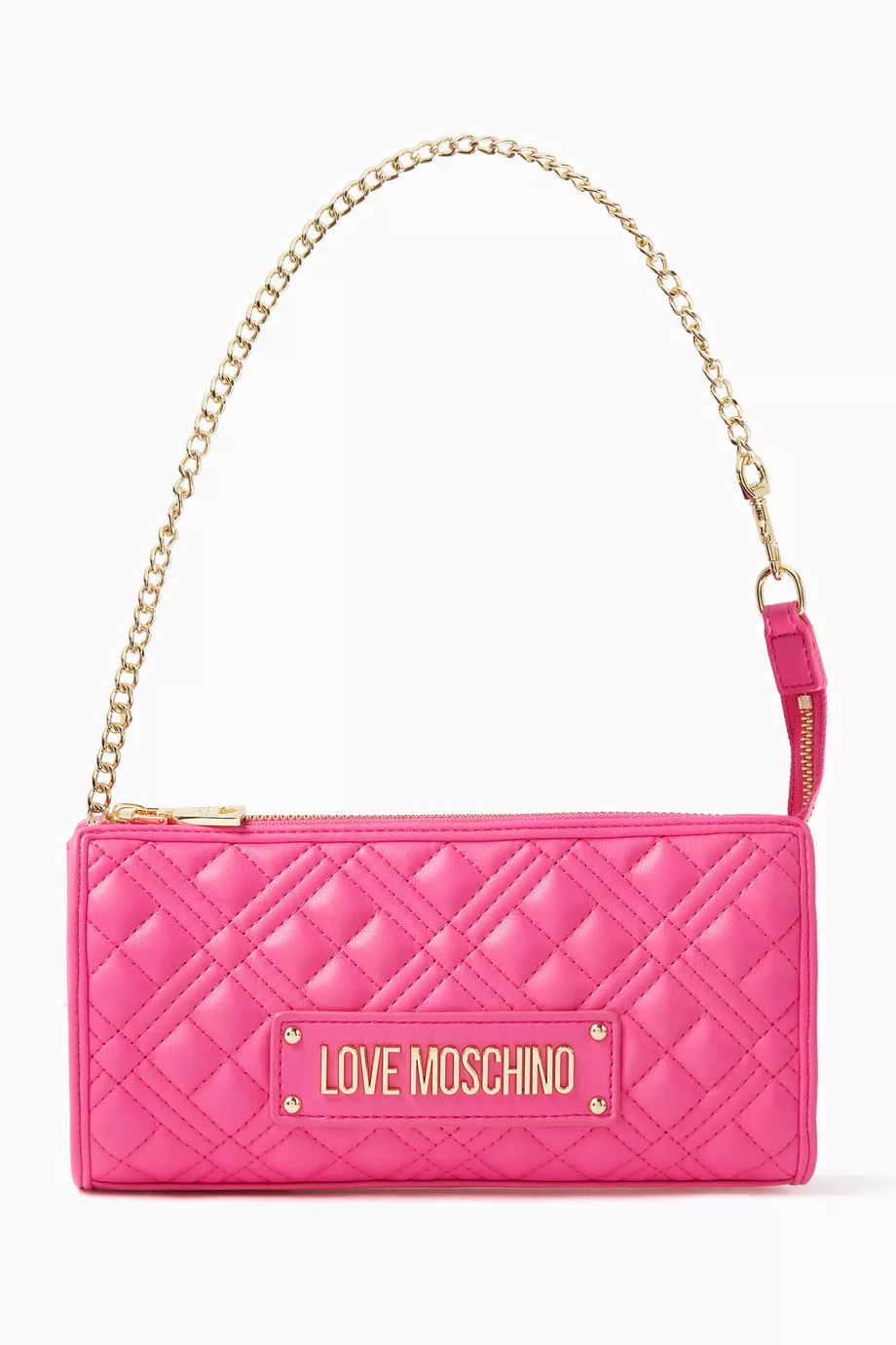 Buy Love Moschino Pink Small Shoulder Bag in Quilted Leather For Women Online Ounass Bahrain