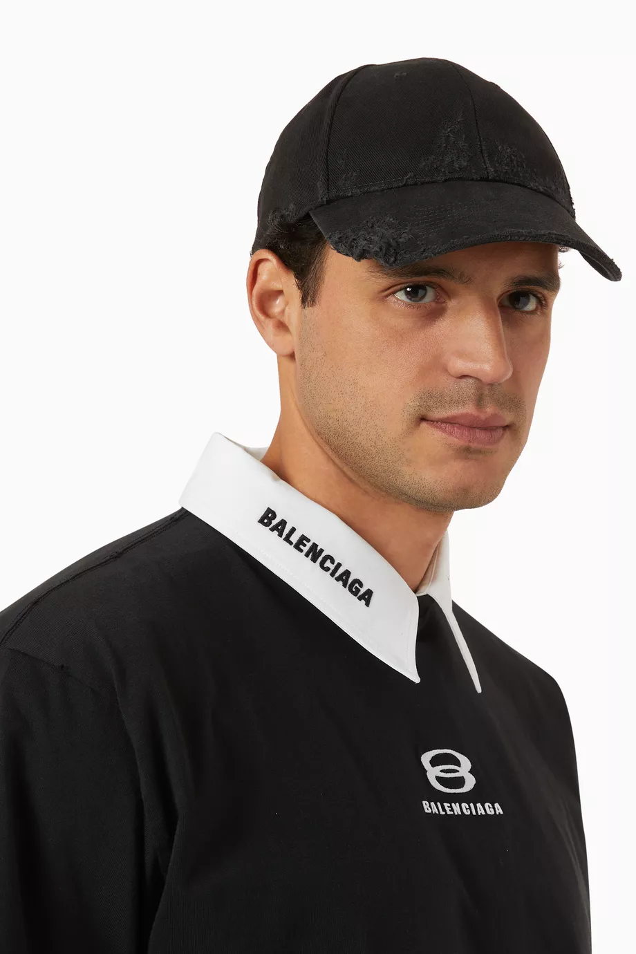 Buy Balenciaga Black Stencil Type Cap in Cotton Drill For UNISEX Online |  Ounass Bahrain