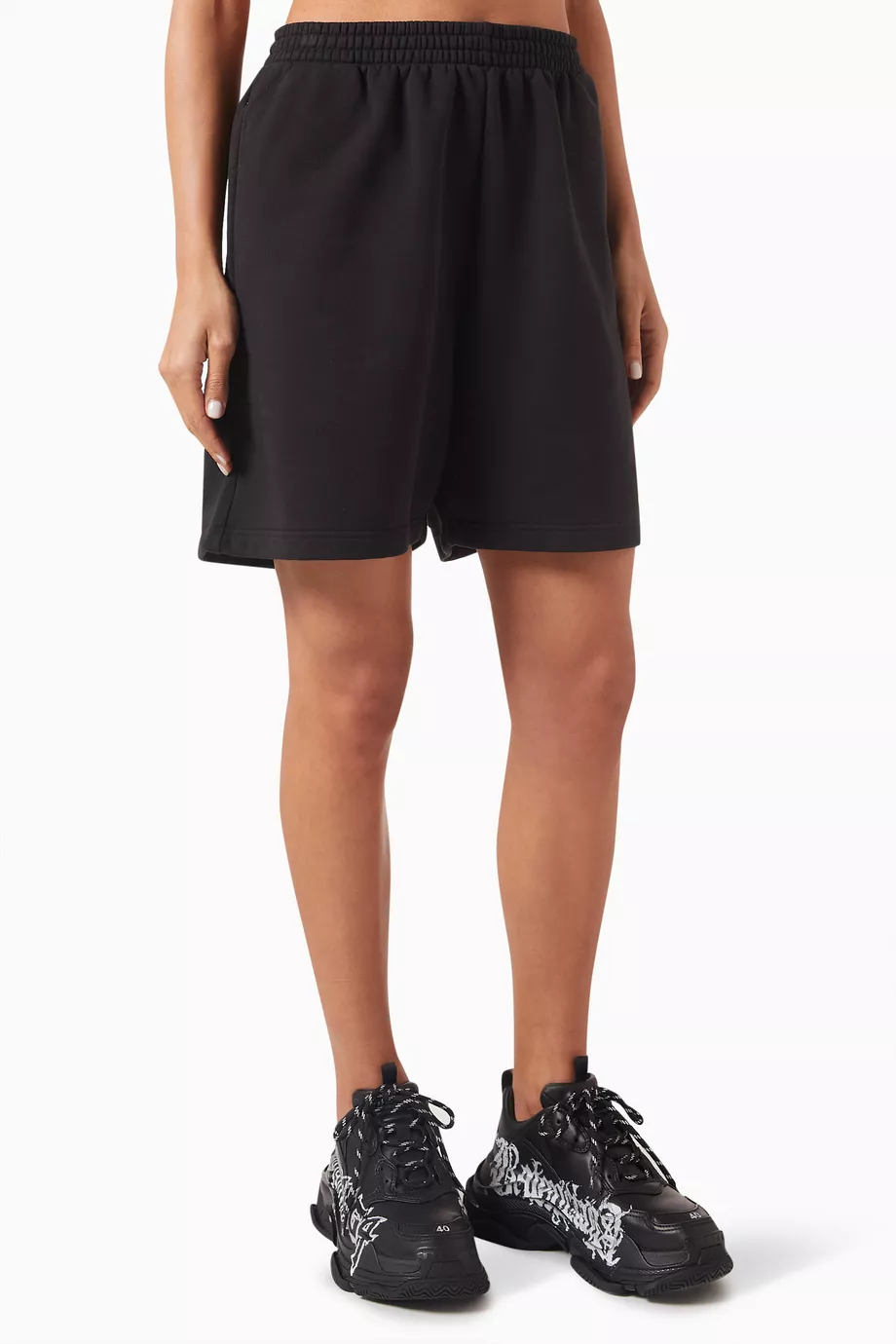 Buy Balenciaga Black Unity Sports Icon Sweat Shorts in Cotton For Women Online Ounass Bahrain