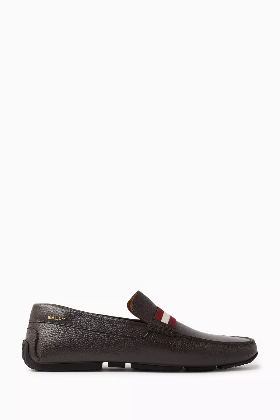 Buy Bally Brown Perthy Driver Shoes in Grained Leather For  display picture 1
