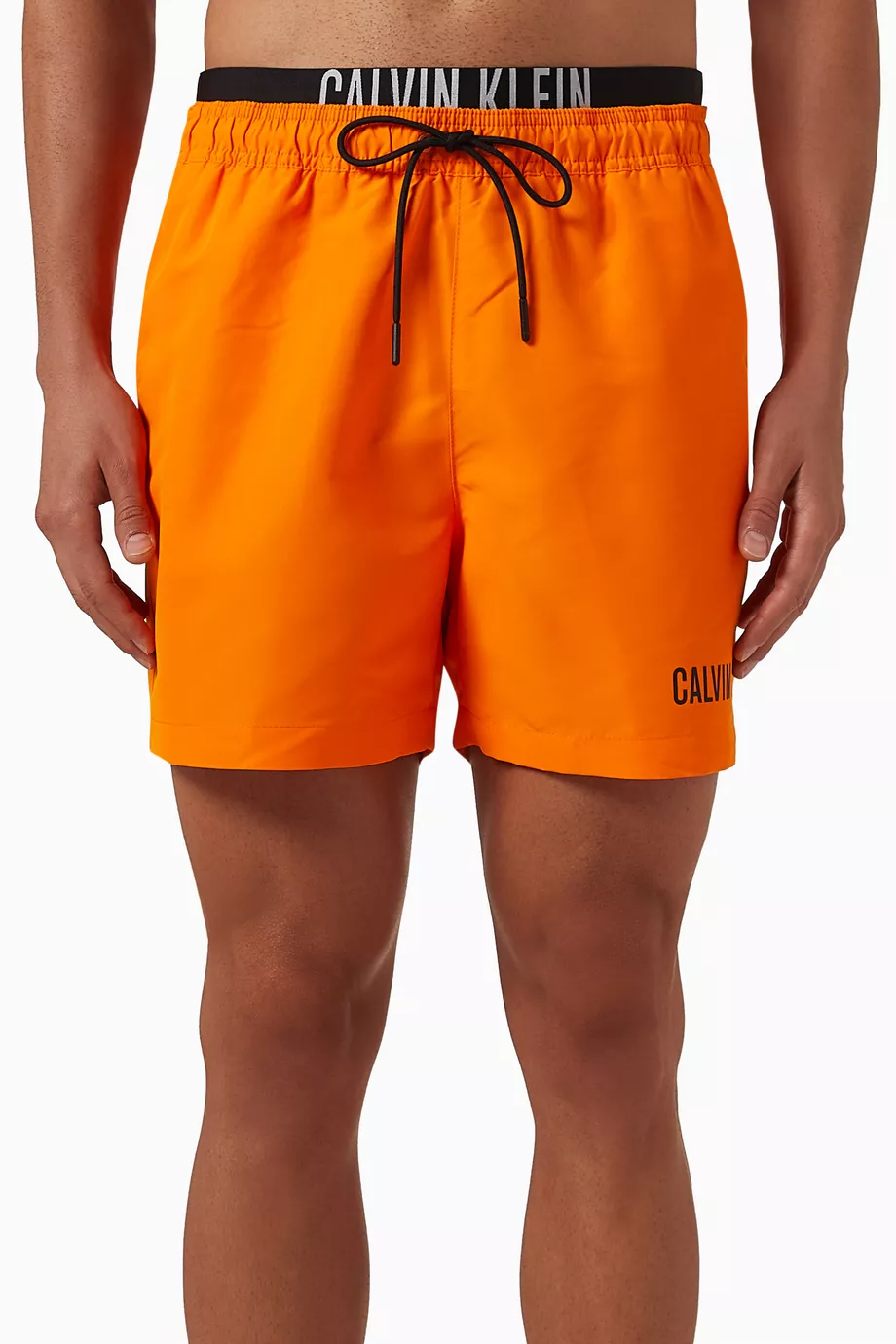 Buy Calvin Klein Orange Intense Power Double Waistband Swim Shorts
