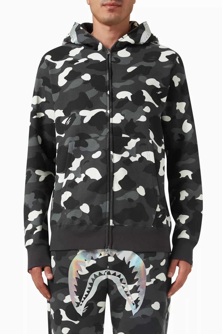 Camouflage shark hoodie on sale