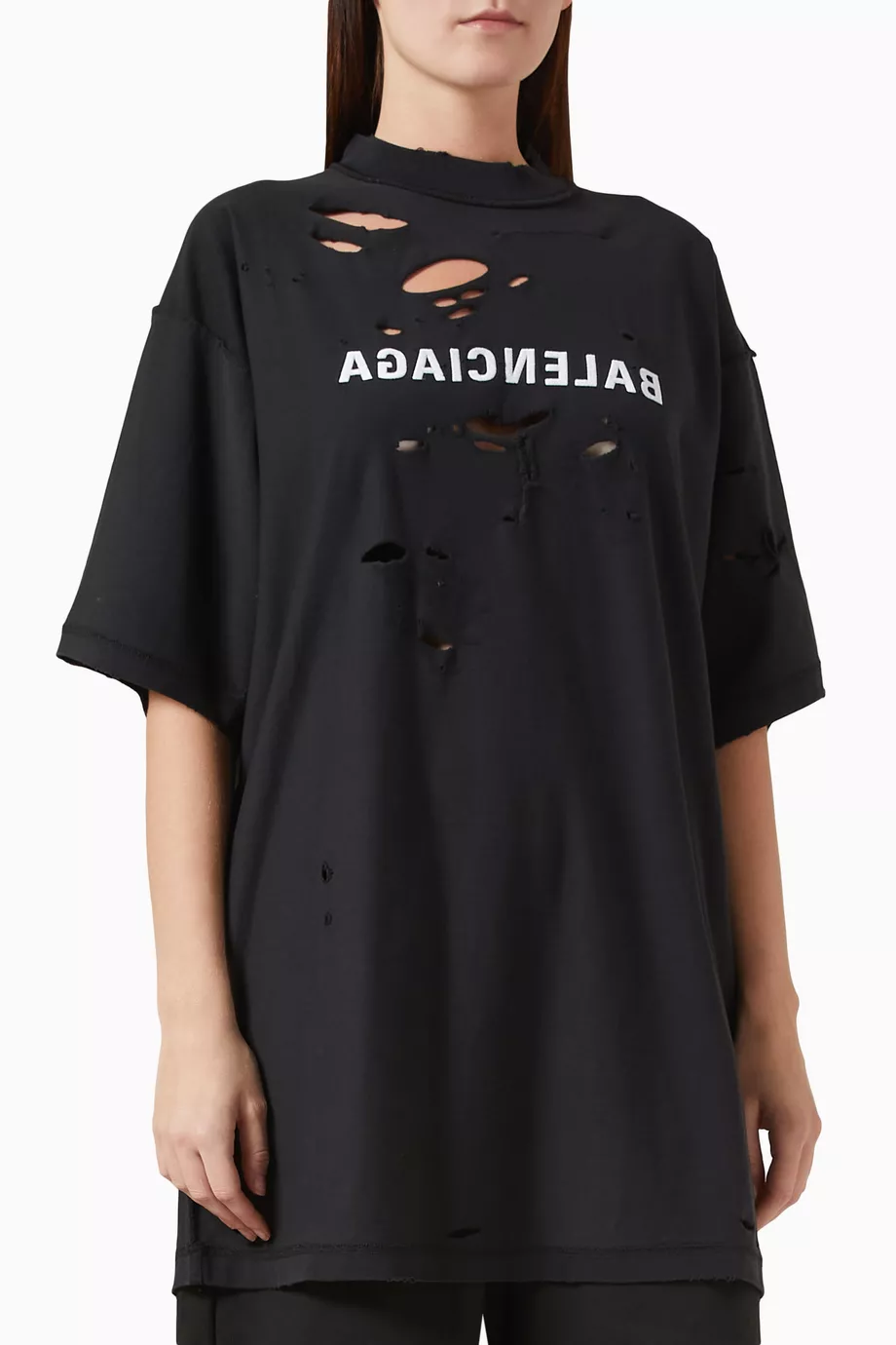 トップス BALENCIAGA destroyed mirror logo tshirt BALENCIAGA destroyed mirror logo tshirt