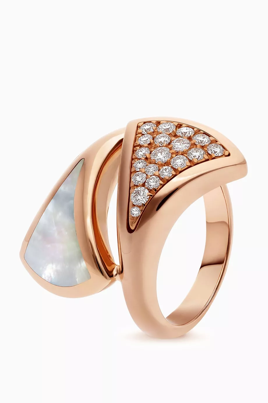 Buy BVLGARI Rose Gold Divas Dream Diamond Mother of Pearl Ring in 18kt Rose Gold For Women Online Ounass Bahrain