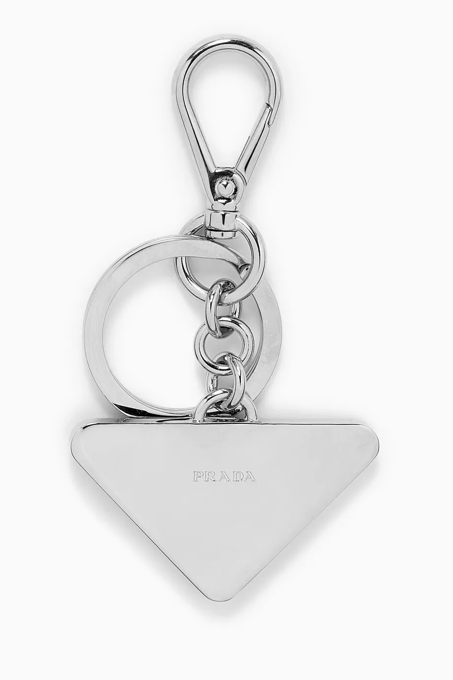 Buy Prada Black Triangle Logo Keychain For Men Online Ounass Bahrain