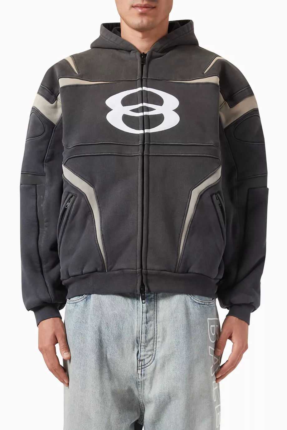 Buy Balenciaga Black Unity Sports Icon Biker Jacket in Compact Fleece For Men Online Ounass Bahrain