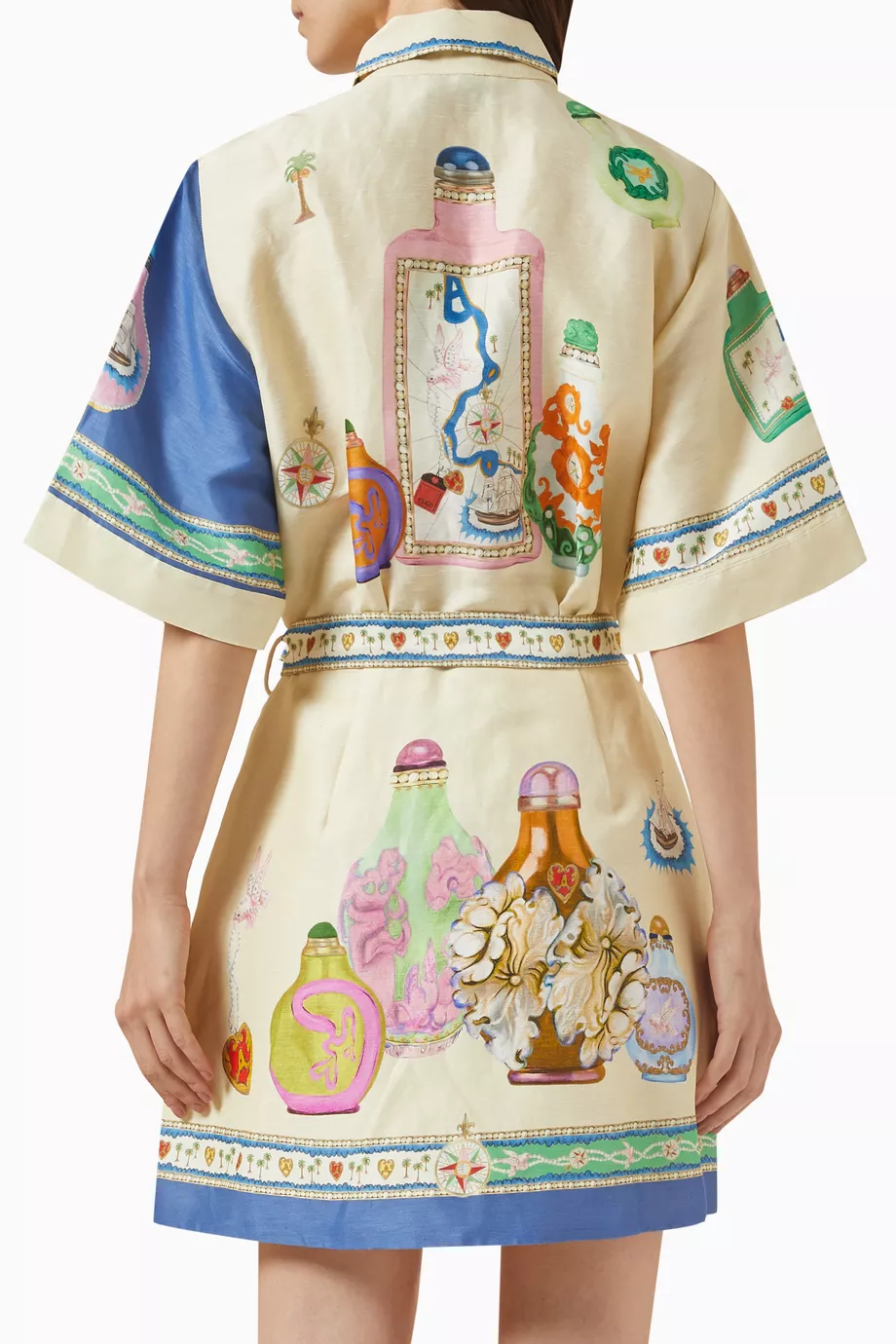 alemais elixir mini dress Buy ALEMAIS Multicolour Elixir Mini Shirt Dress in Linen-blend For Women  Online