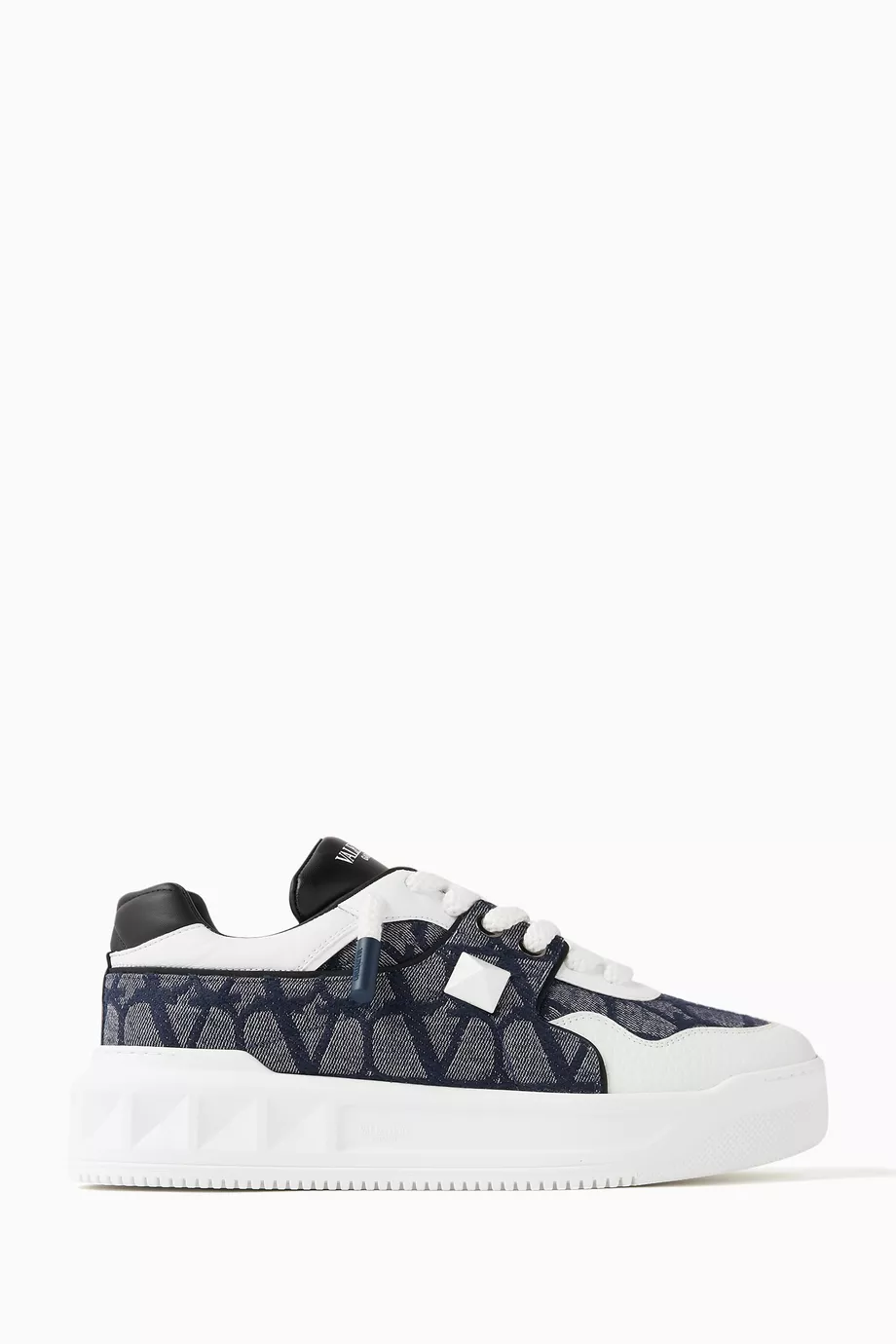 Buy Valentino Garavani Blue Valentino Garavani Toile Iconographe Motif Sneakers in Canvas and Leather For Men Online Ounass Bahrain