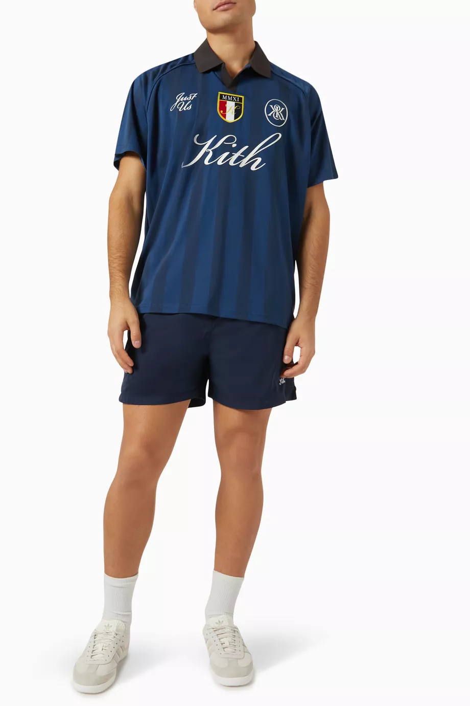 Buy Kith Blue Shadow Stripe Marcel Soccer Jersey For Men Online Ounass Bahrain