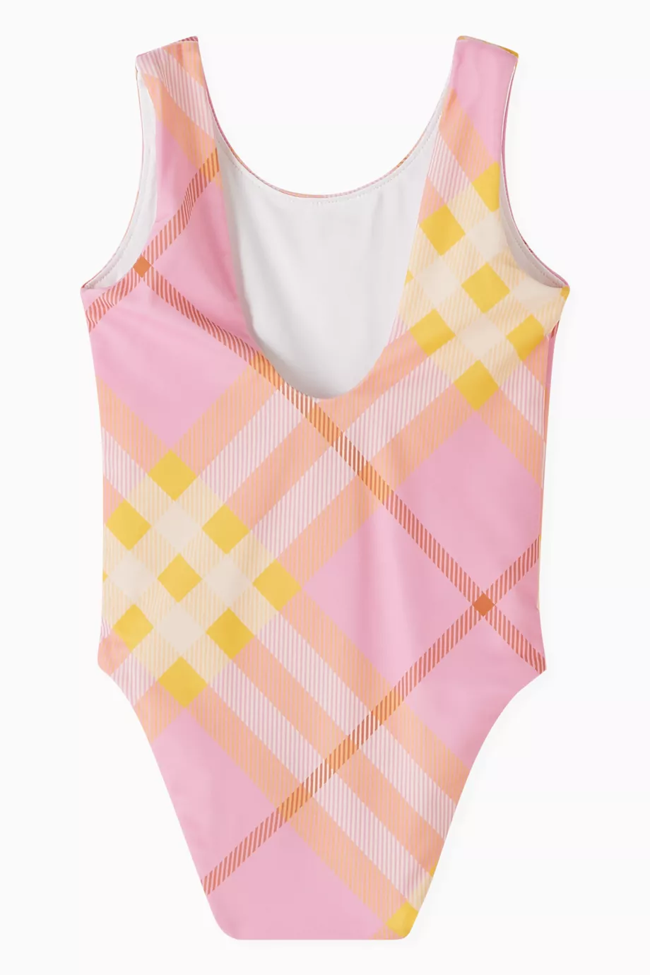Buy Burberry Pink Check Print One-piece Swimsuit For Baby Girls