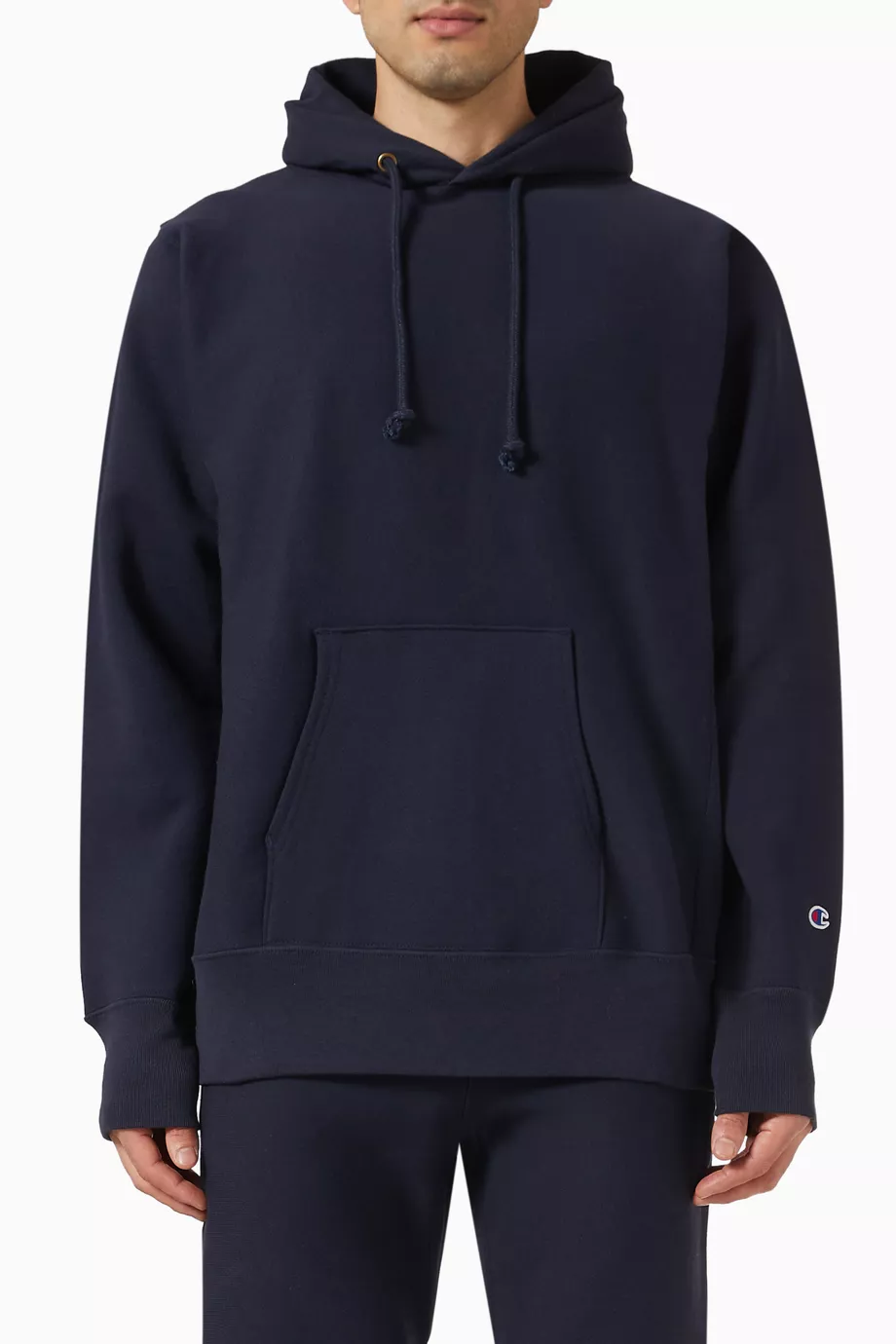 Buy Champion Blue Reverse Weave Hoodie in Cotton blend For Men Online Ounass Bahrain