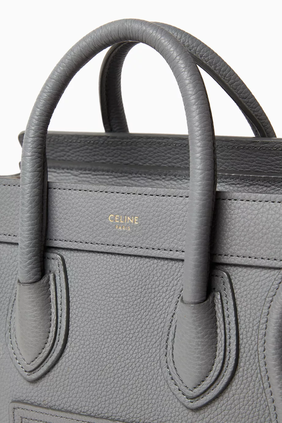 Buy Celine Pre-Loved Grey Nano Luggage Tote Bag in Leather For